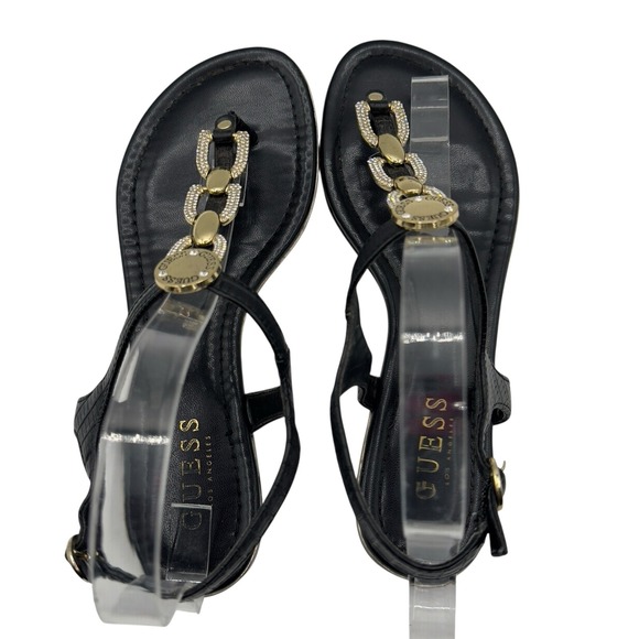 Guess Women's Black Leather Slingback Sandals Size 7M‎ - Picture 7 of 11